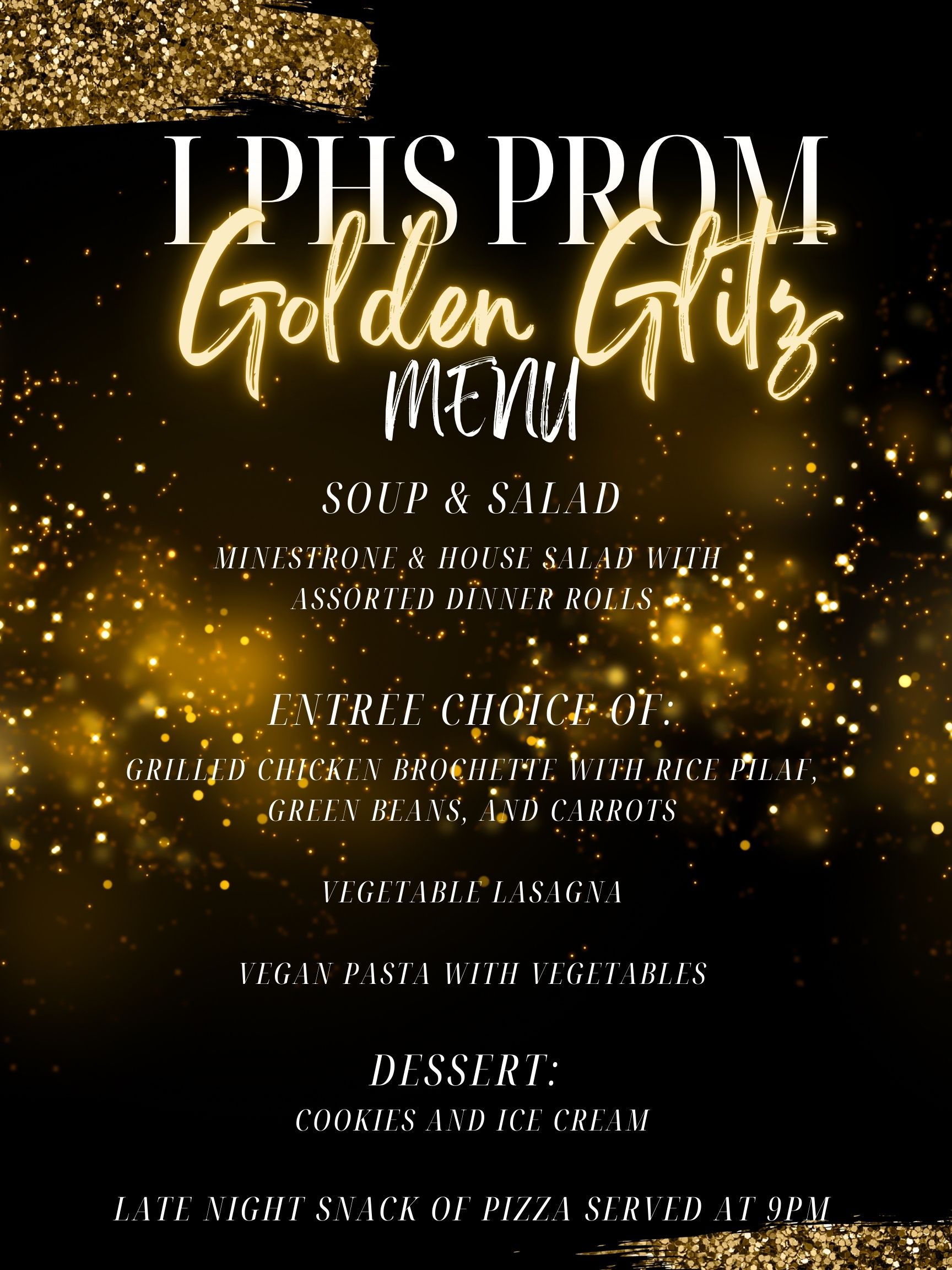 Prom Dinner Menu